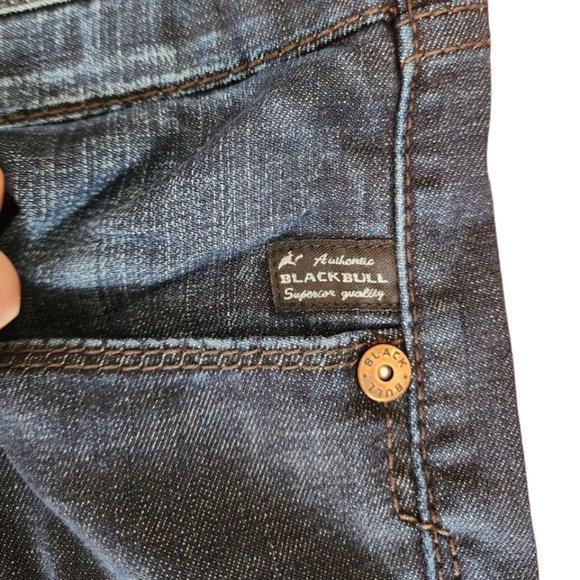 Black Bull Jeans Men's Size 33 Blue Denim Straight Leg Low Waist Slim Fit - Picture 8 of 13